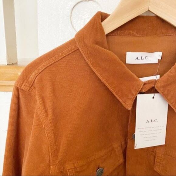 A.L.C. brown corduroy jacket button down sz 12 NWT - Picture 3 of 11